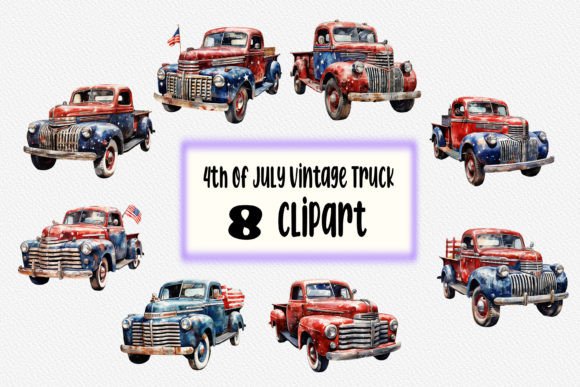 Download 4th of July Vintage Truck Bundle - Bundle Collection