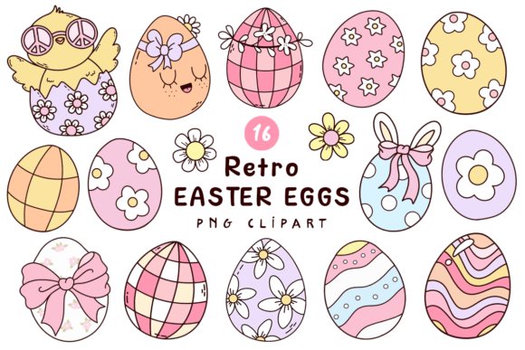 Download Retro Easter Eggs Clipart Bundle - Bundle Collection