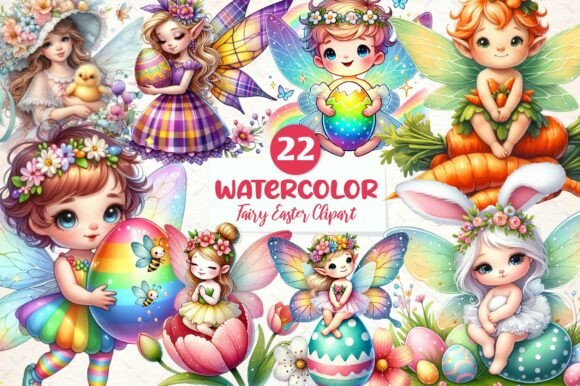 Download Cute Fairy Easter Clipart Bundle - Bundle Collection