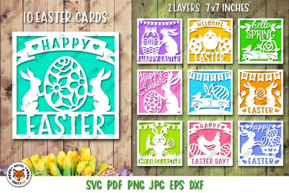 Download Happy Easter Card Bundle SVG,Bunny Card - Bundle Collection