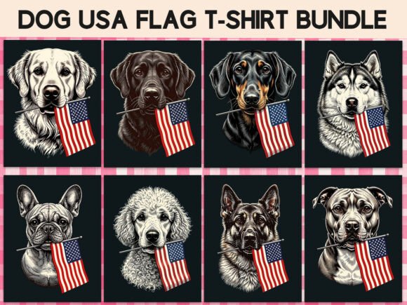 Download Dog USA Flag T-Shirt Bundle PNG - Bundle Collection