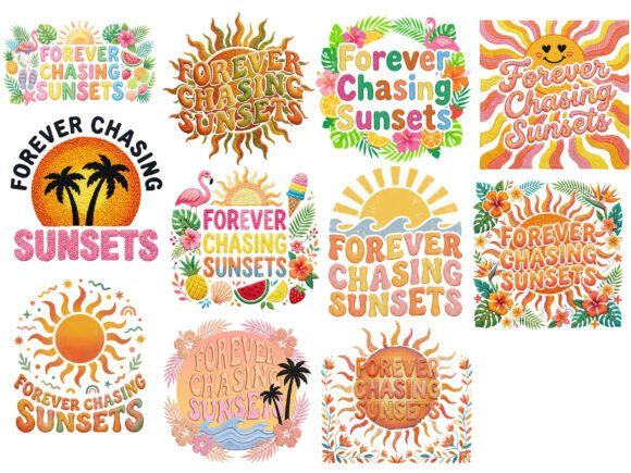 Download Retro Summer Sunset Tshirt Bundle - Bundle Collection