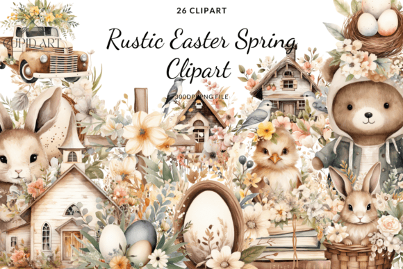 Download Rustic Easter Spring Clipart Bundle - Bundle Collection