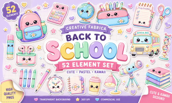 Download Back to School Kawaii Clipart Bundle - Bundle Collection