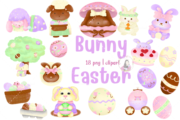 Download Hand Drawn Easter Bunny Clipart Set - Premium Resources