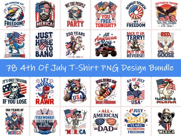 Download 4th of July T-Shirt PNG Design Bundle - Bundle Collection