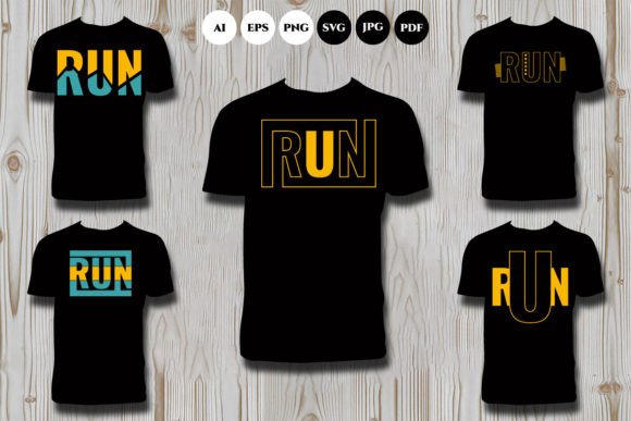 Download Run Typography T Shirt Bundle - Bundle Collection