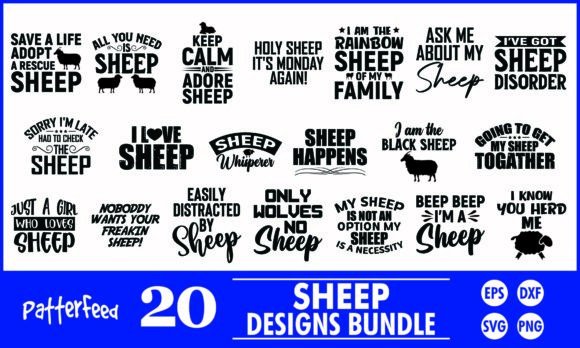 Download Sheep SVG Bundle, Sheep T-Shirt Designs - Bundle Collection