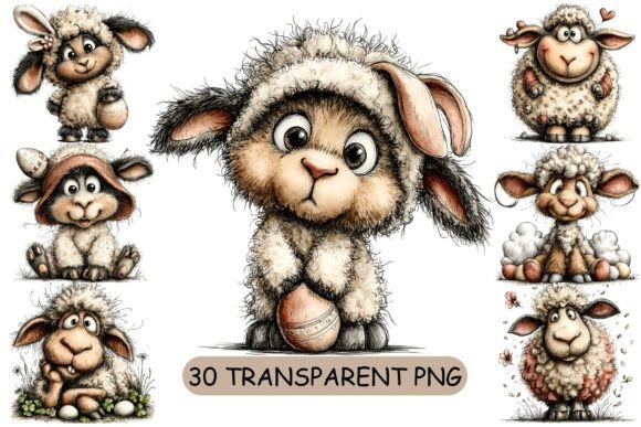 Download 30 Easter Lamb PNG Clipart Bundle - Bundle Collection
