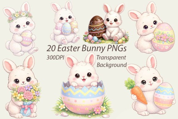 Download Easter Bunny PNG Bundle 20 Designs - Bundle Collection