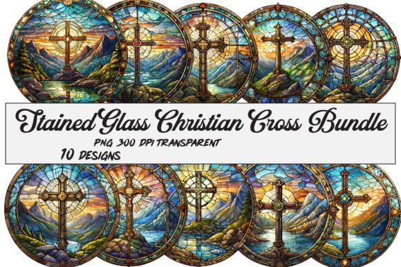 Download Stained Glass Christian Cross Bundle - Bundle Collection