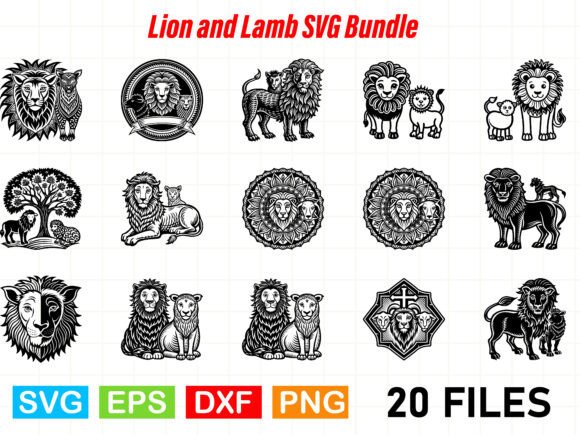 Download Lion and Lamb SVG Bundle - Bundle Collection