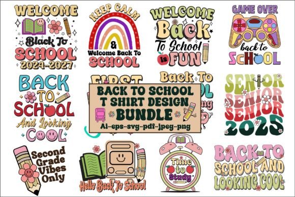 Download Back to School T-Shirt Design Bundle - Bundle Collection