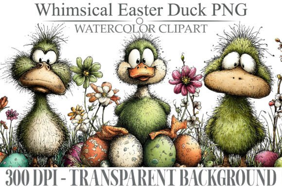 Download Whimsical Easter Duck Clipart Bundle - Bundle Collection