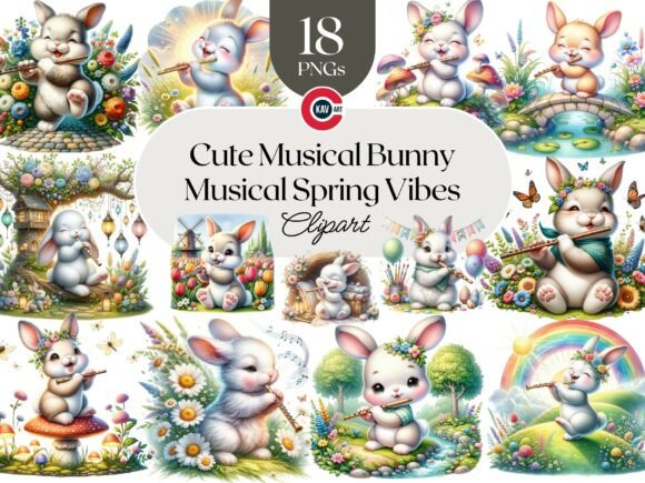 Download Cute Musical Bunny Clipart Bundle - Bundle Collection