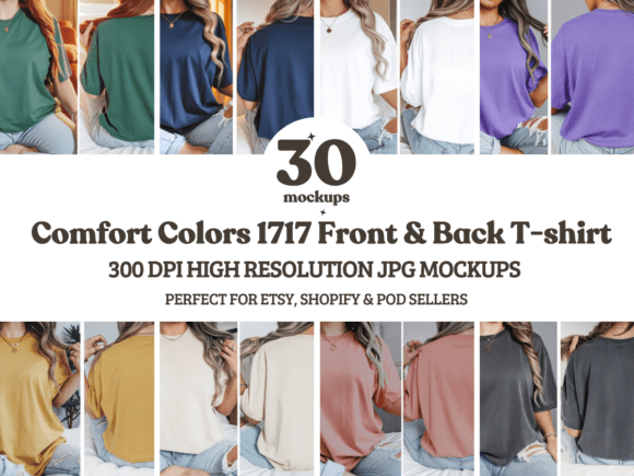 Download CC1717 Front &amp; Back Mockup Tshirt Bundle - Bundle Collection
