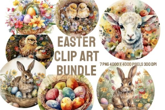 Download Easter Watercolor Clip Art Bundle 7 PNGs - Bundle Collection