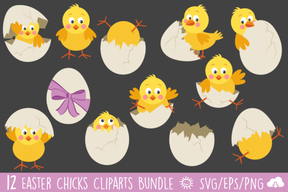 Download Easter Chick &amp; Egg Vector Clipart Bundle - Bundle Collection