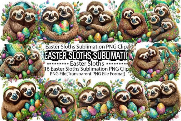 Download Easter Sloths Sublimation Bundle - Bundle Collection