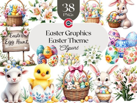 Download Easter Graphics Bundle, Easter Bunny - Bundle Collection