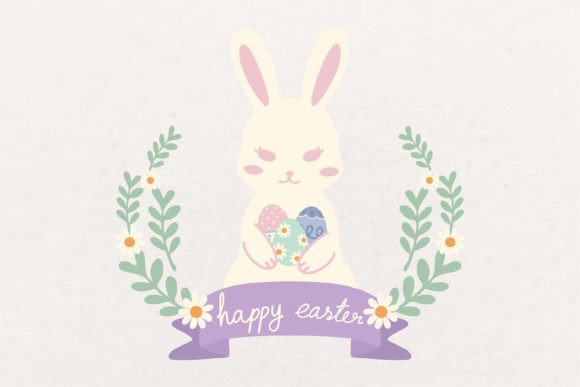 Download Easter Bunny Rabbit with Eggs Wreath - Premium Bundle