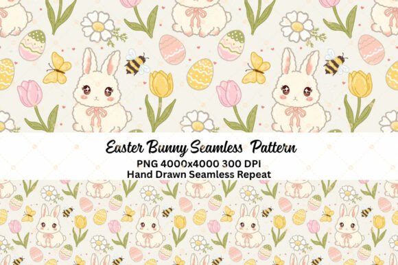 Download Easter Bunny Seamless Pattern Png - Premium Resources
