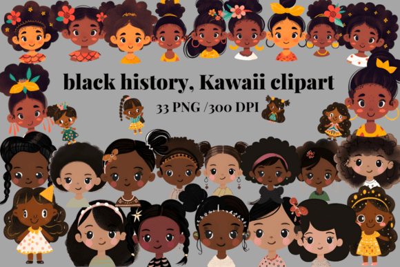 Download Black History, Kawaii Clipart Bundle - Bundle Collection