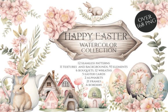 Download Watercolor Happy Easter Collection - Easter collection Collection
