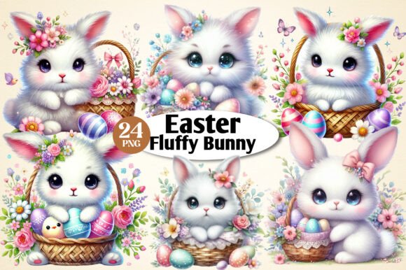 Download Easter Fluffy Bunny Clipart Bundle - Bundle Collection