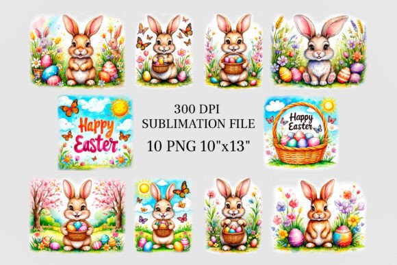 Download Easter Bunny Clipart Bundle- 10PNG - Bundle Collection
