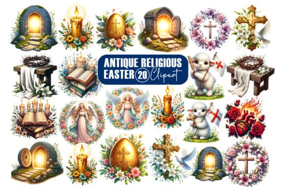 Download Antique Religious Easter Clipart Bundle - Bundle Collection