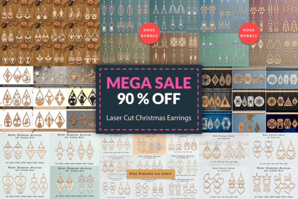 Download Mega Laser Cut Earrings SVG Bundle - Bundle Collection