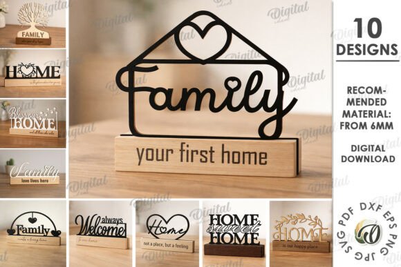 Download 3D Home Decor Signs Bundle Laser Cut - Bundle Collection