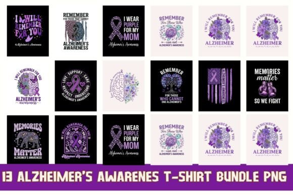 Download 13 Alzheimer's Awareness T-Shirt Bundle - Bundle Collection