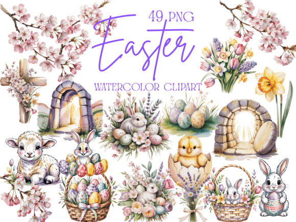 Download Easter Watercolor Clipart Bundle - Bundle Collection