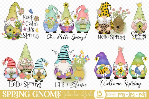 Download Spring Gnome PNG Sublimation Bundle - Bundle Collection