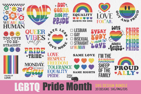 Download LGBTQ Pride Month SVG Design Bundle - Bundle Collection